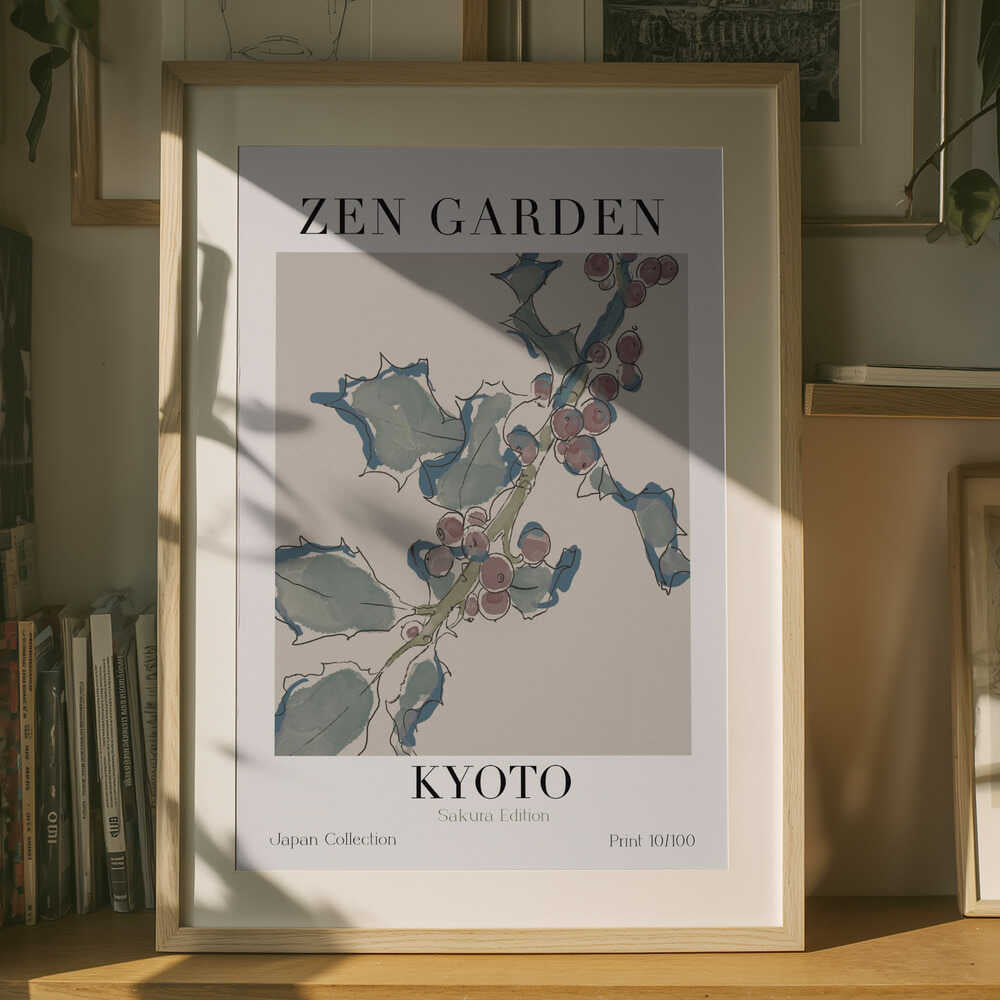 Zen Garden Kyoto Holly Poster