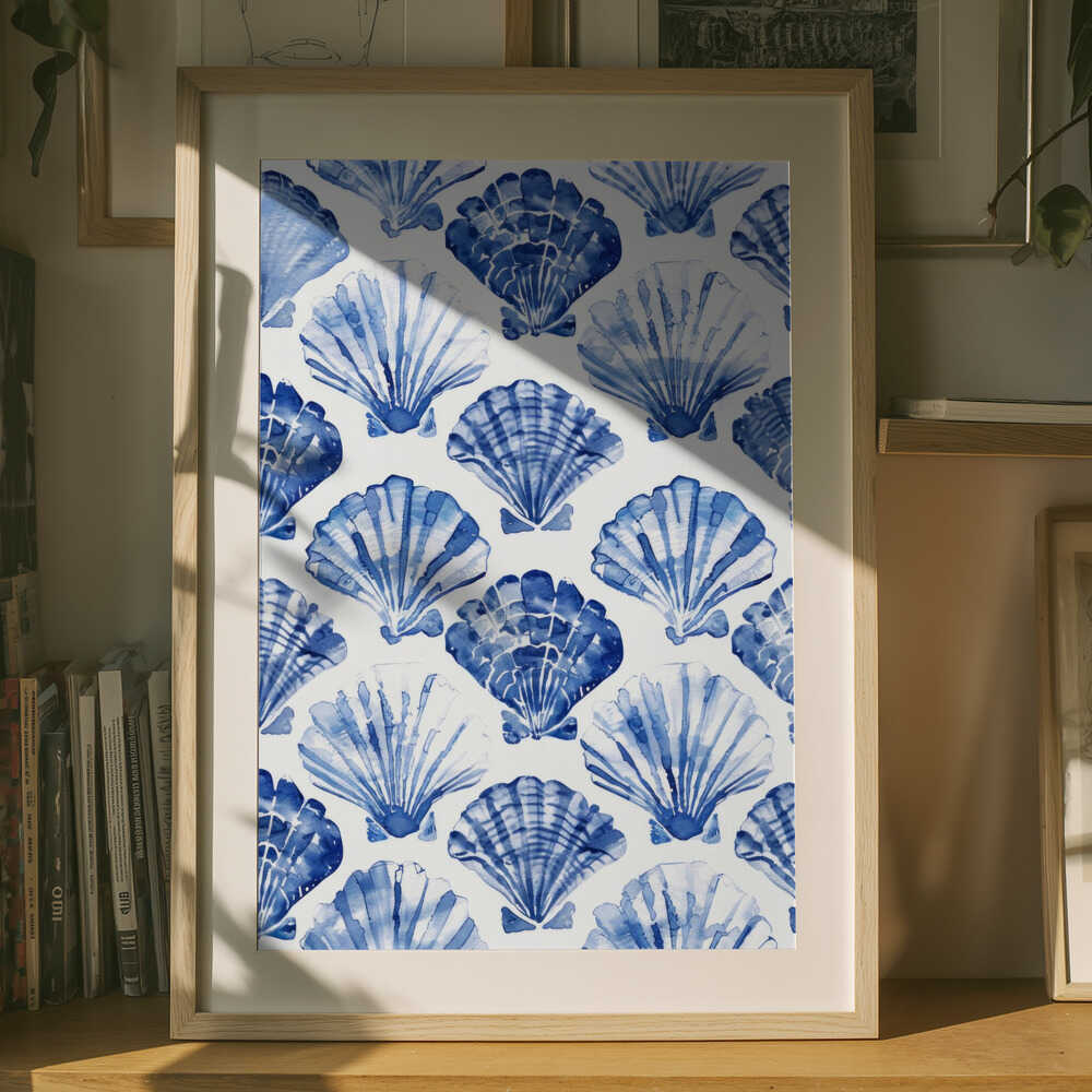 Poster „Harmonie der blauen Muschel“