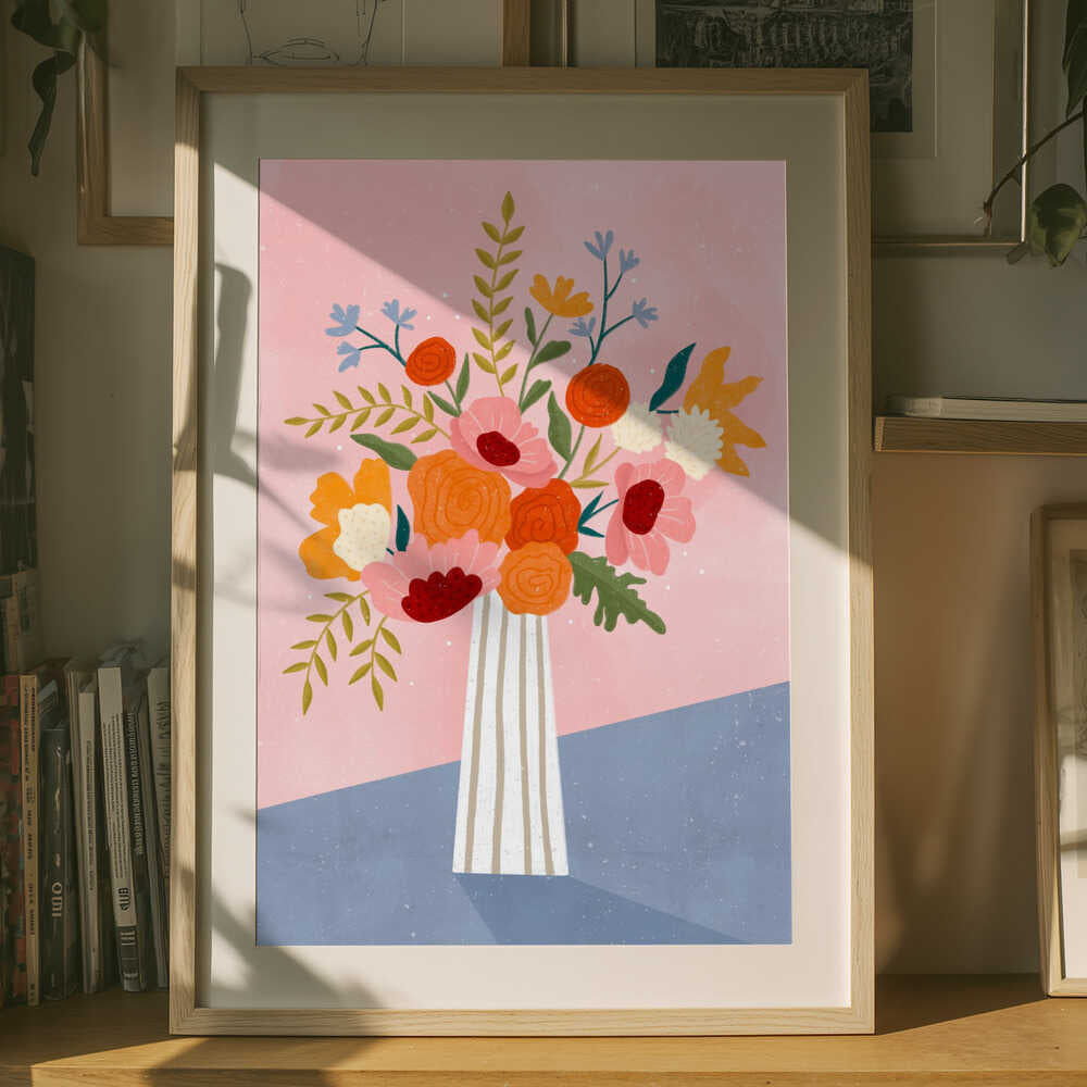 Moderne Blumenkomposition – Poster