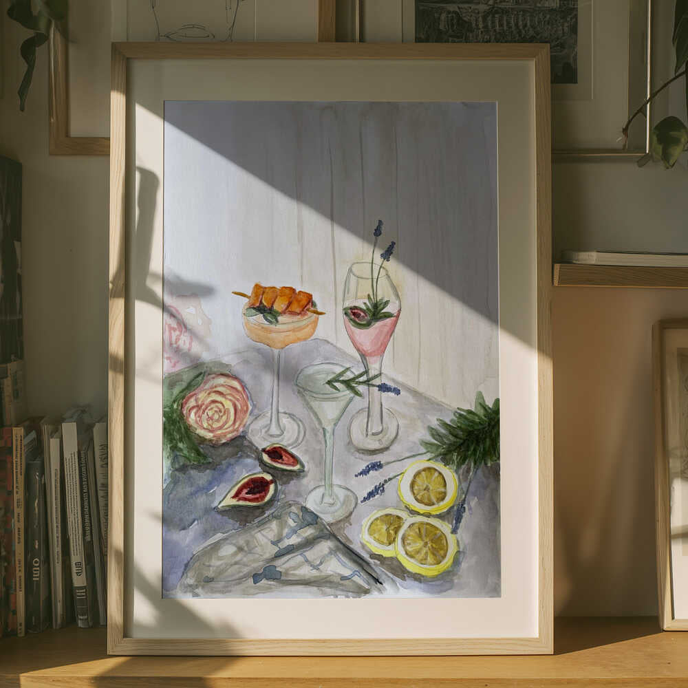 Poster mit sanften Sommerdrinks