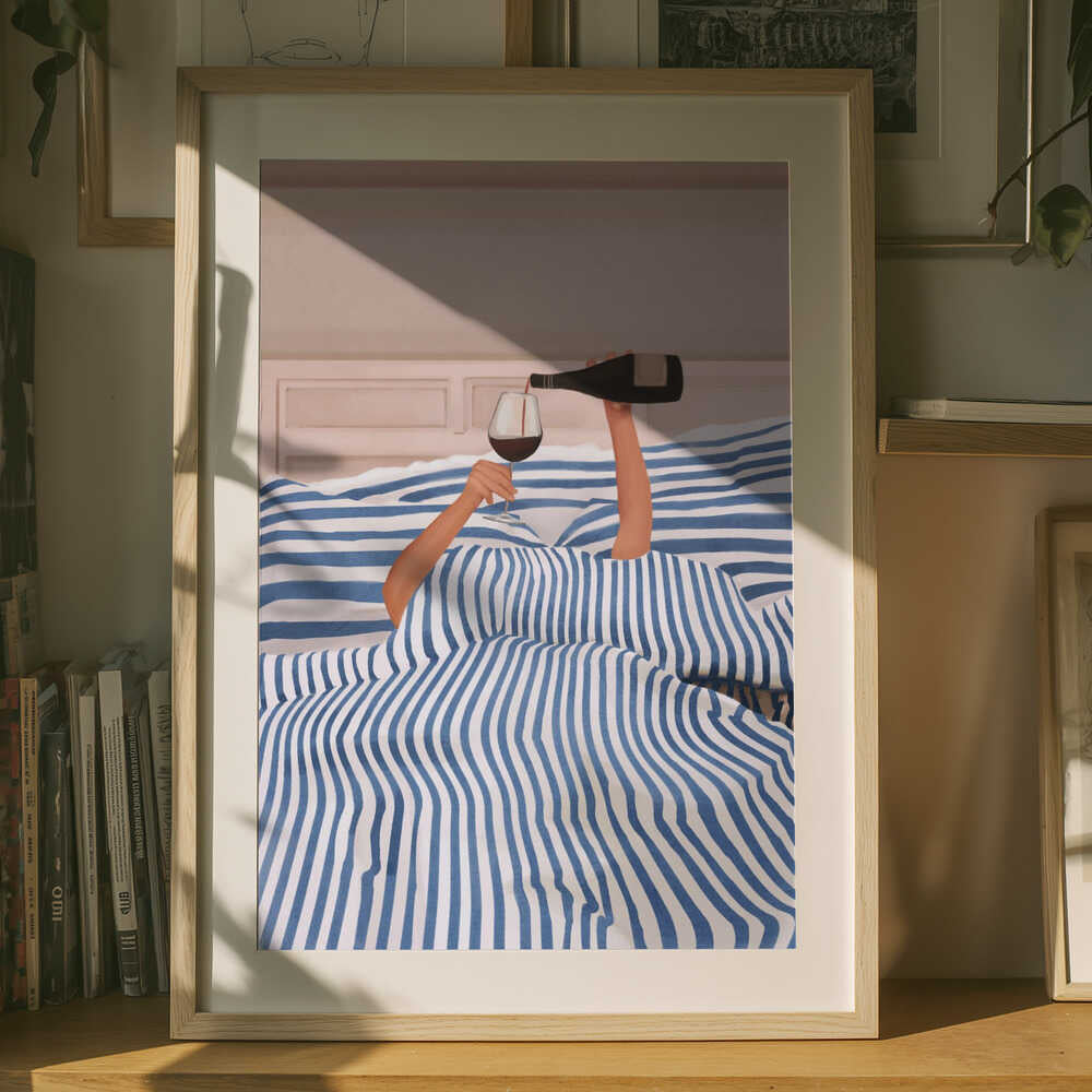 Wine In Bed Poster