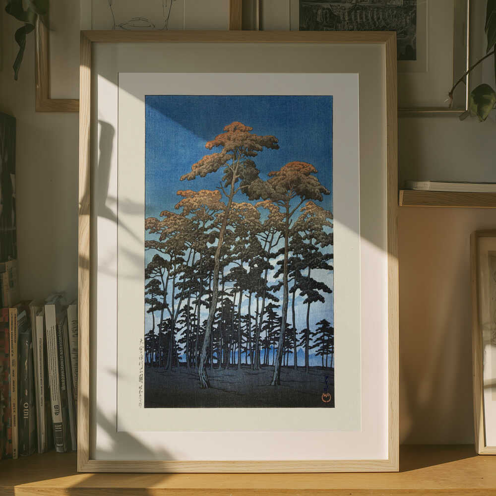 Poster „Hikawa-Park in Omiya (1930)“ von Kawase Hasui und Watanabe Shozaburo