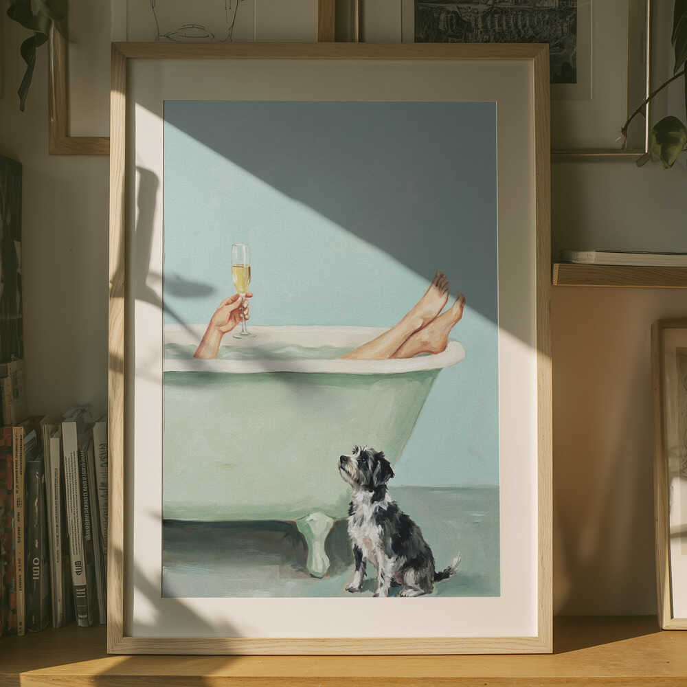 Prosecco In the Bathtub Poster