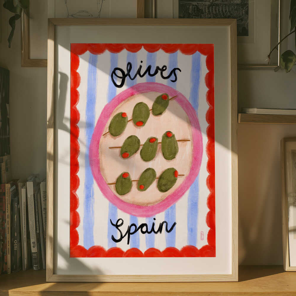 Teller mit spanischen Oliven – Poster