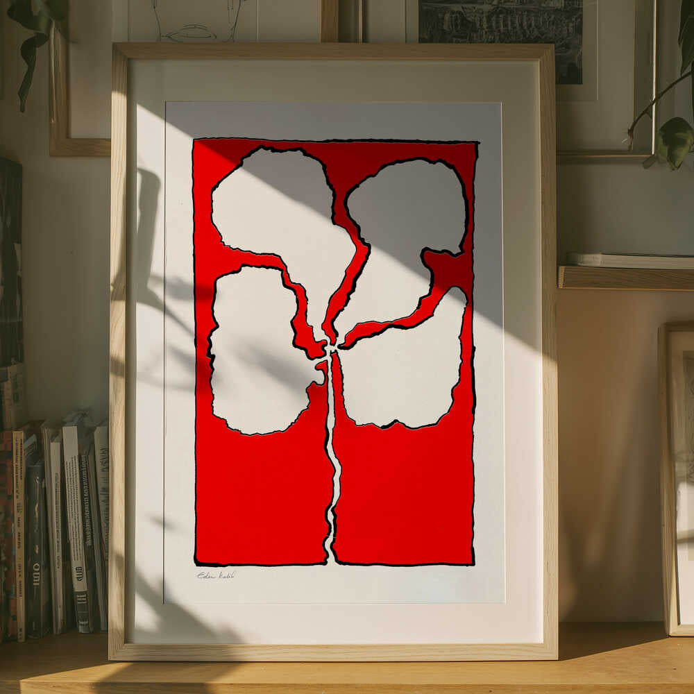 Poster mit roter Blume