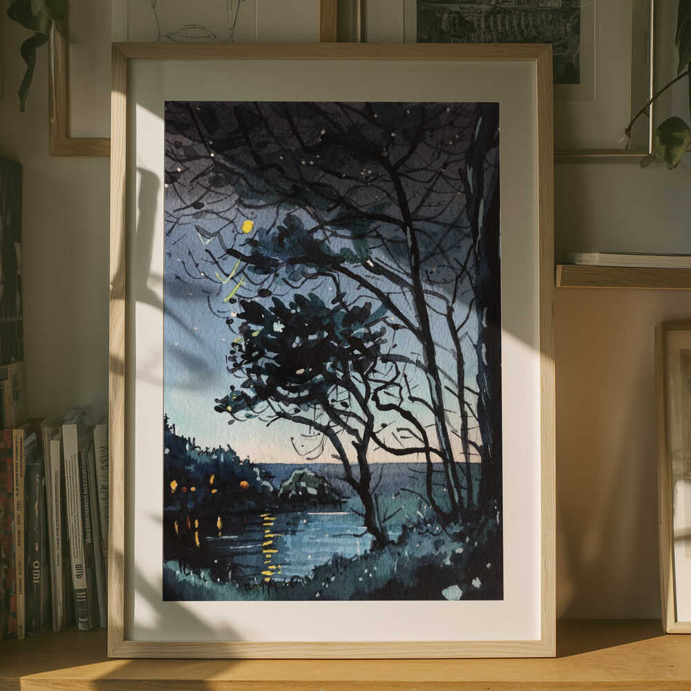 Magical Night Reflections Poster