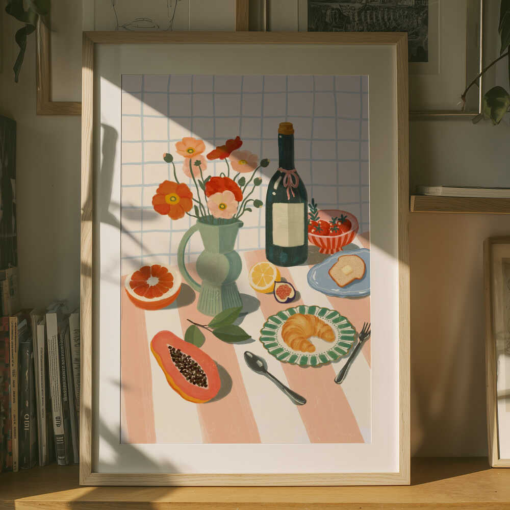 Colorful Breakfast Still Life Poster