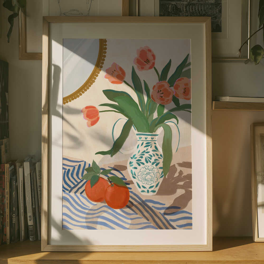 Fresh Tulips and Oranges Poster
