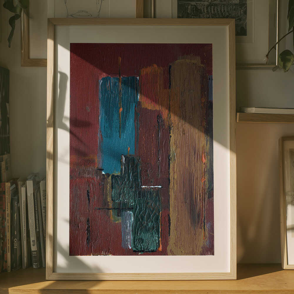 Abstract Earthy Blocks Poster