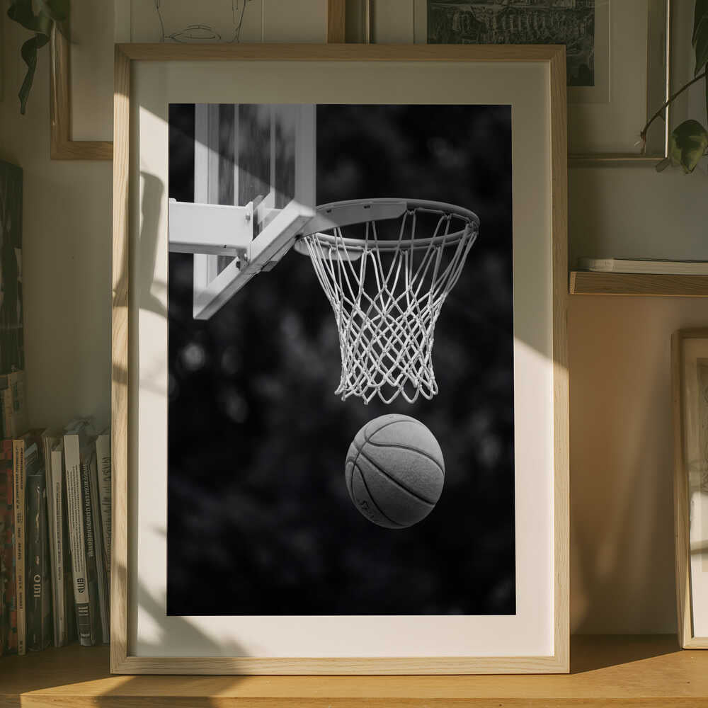 Poster „Basketball-Wurf auf den Korb“