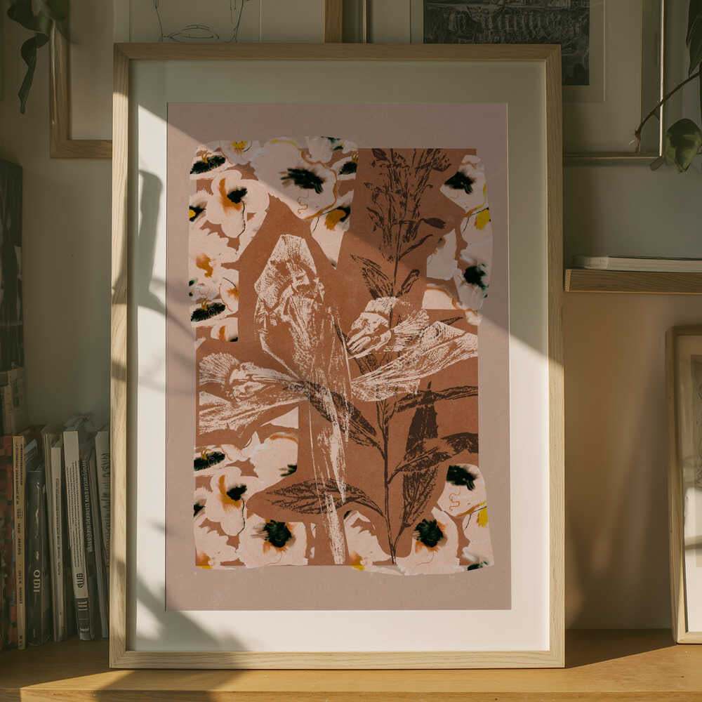 Earthy Floral Collage Poster