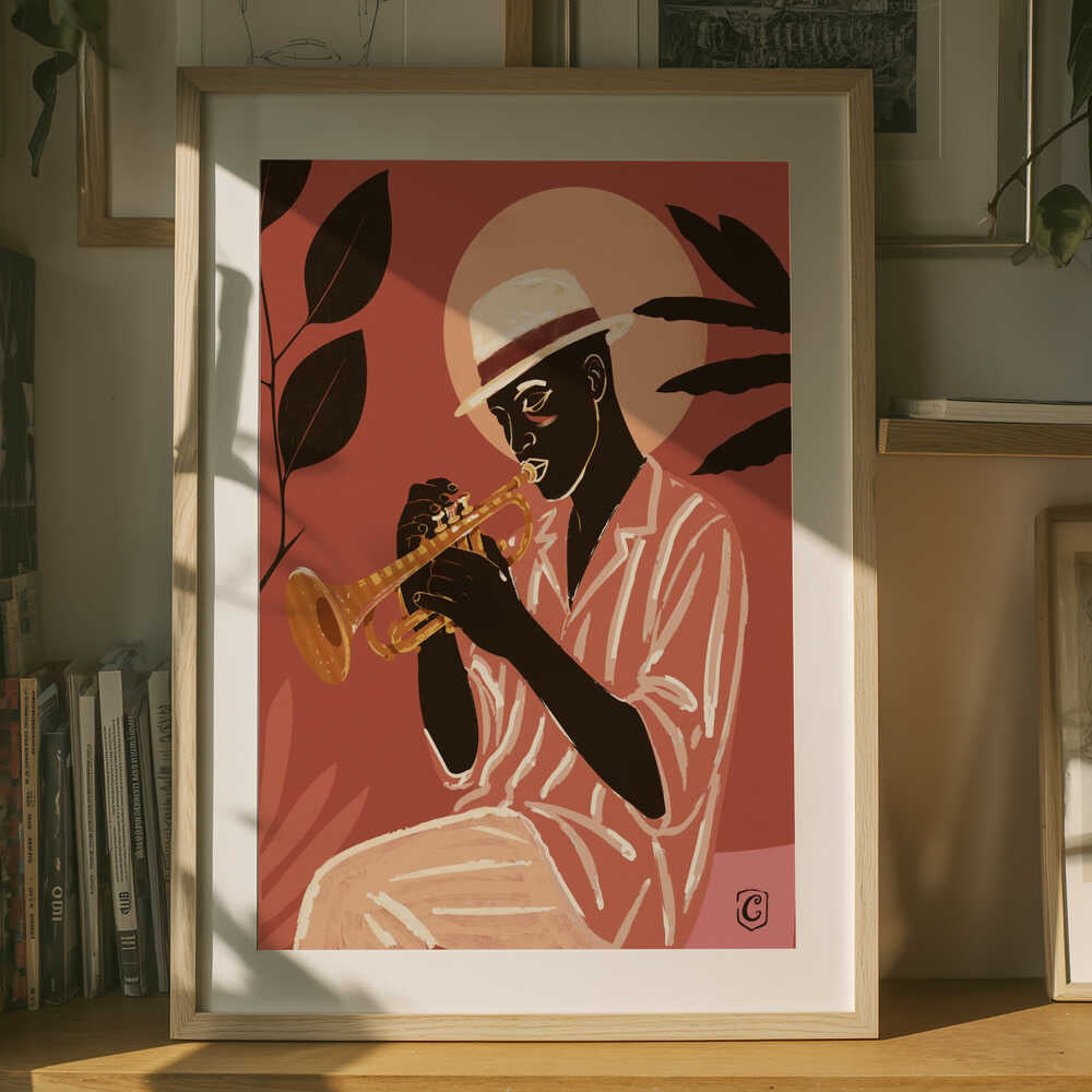 Soulful Jazz Trumpeter Poster