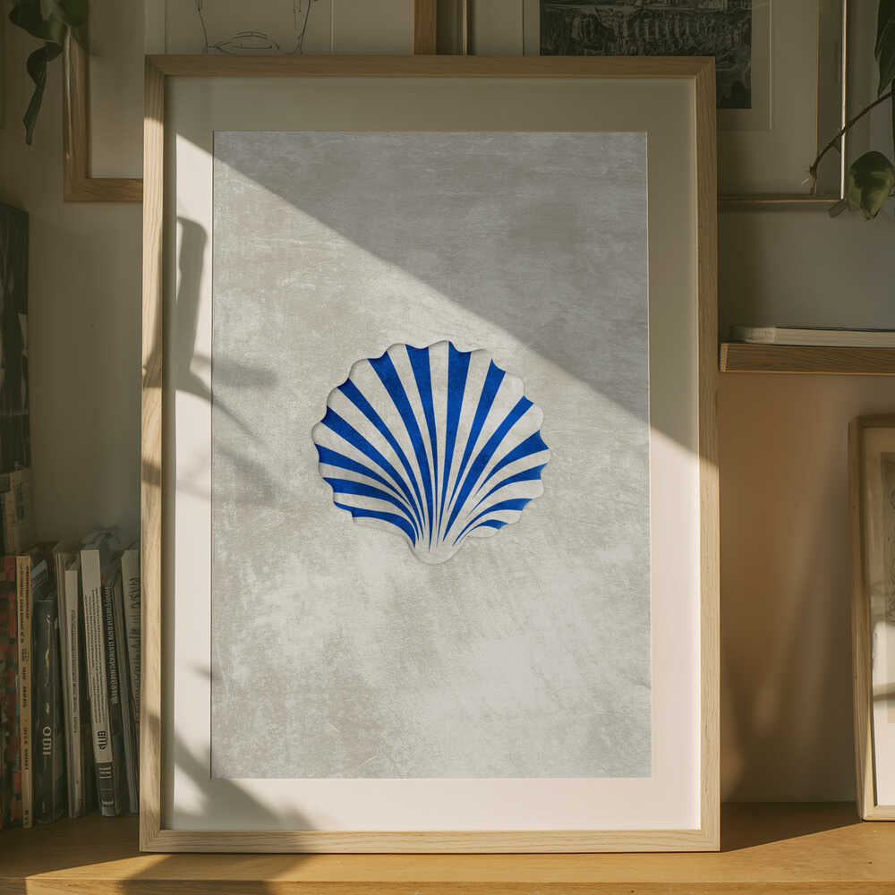 Poster mit blauer Muschelkante
