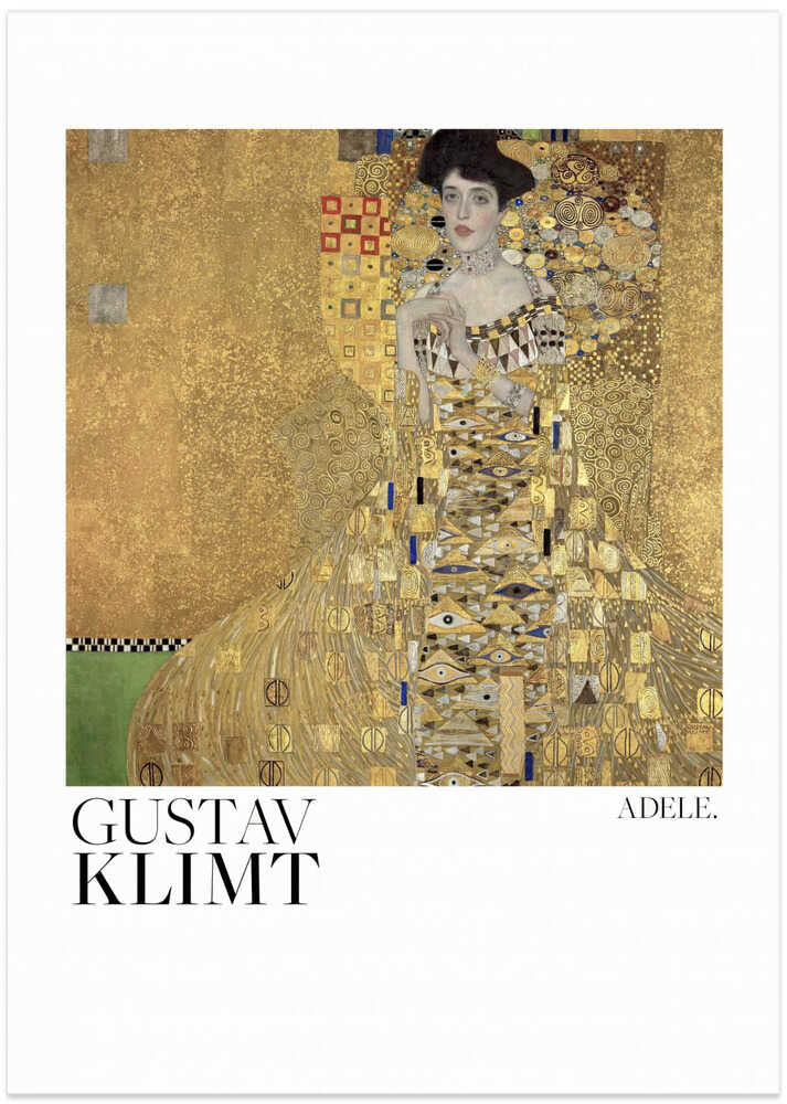 Gustav Klimt Portrait of Adele Bloch-Bauer poster in gold, 1907