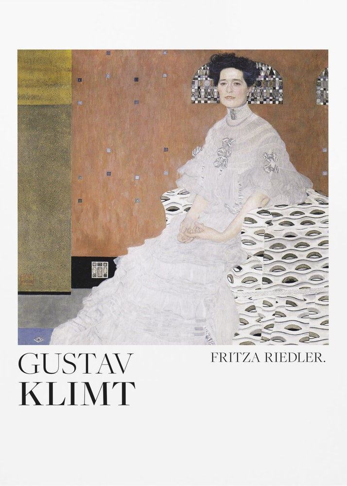 Gustav Klimt Fritza Riedler wall art, portrait in a white dress, 1906