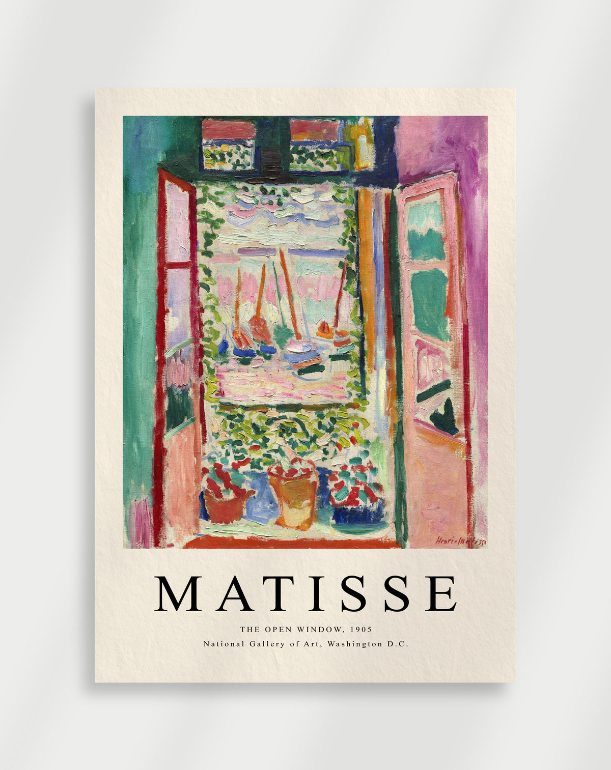 Open window scene with vibrant colors and loose forms in Matisse style