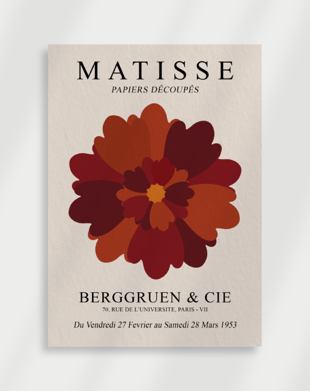 Floral cut-out shapes in bright colors inspired by Matisse papier découpés