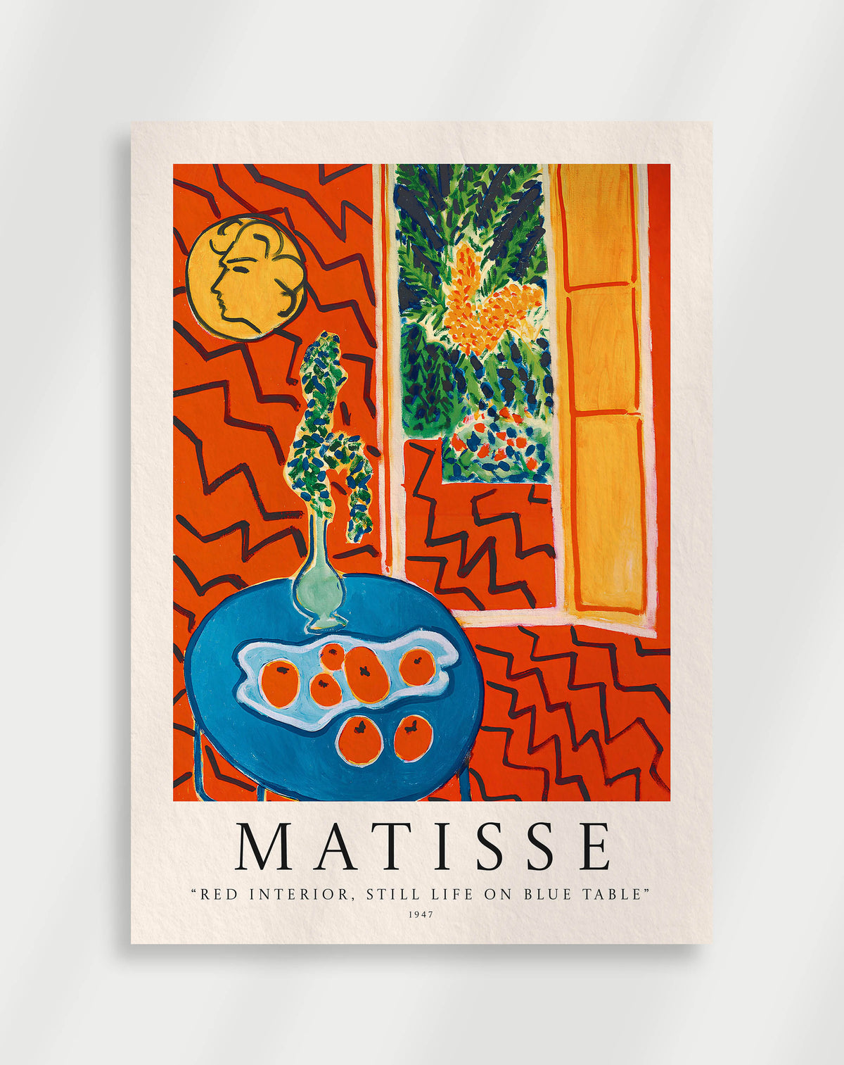 Interior scene with strong red tones and decorative elements by Matisse
