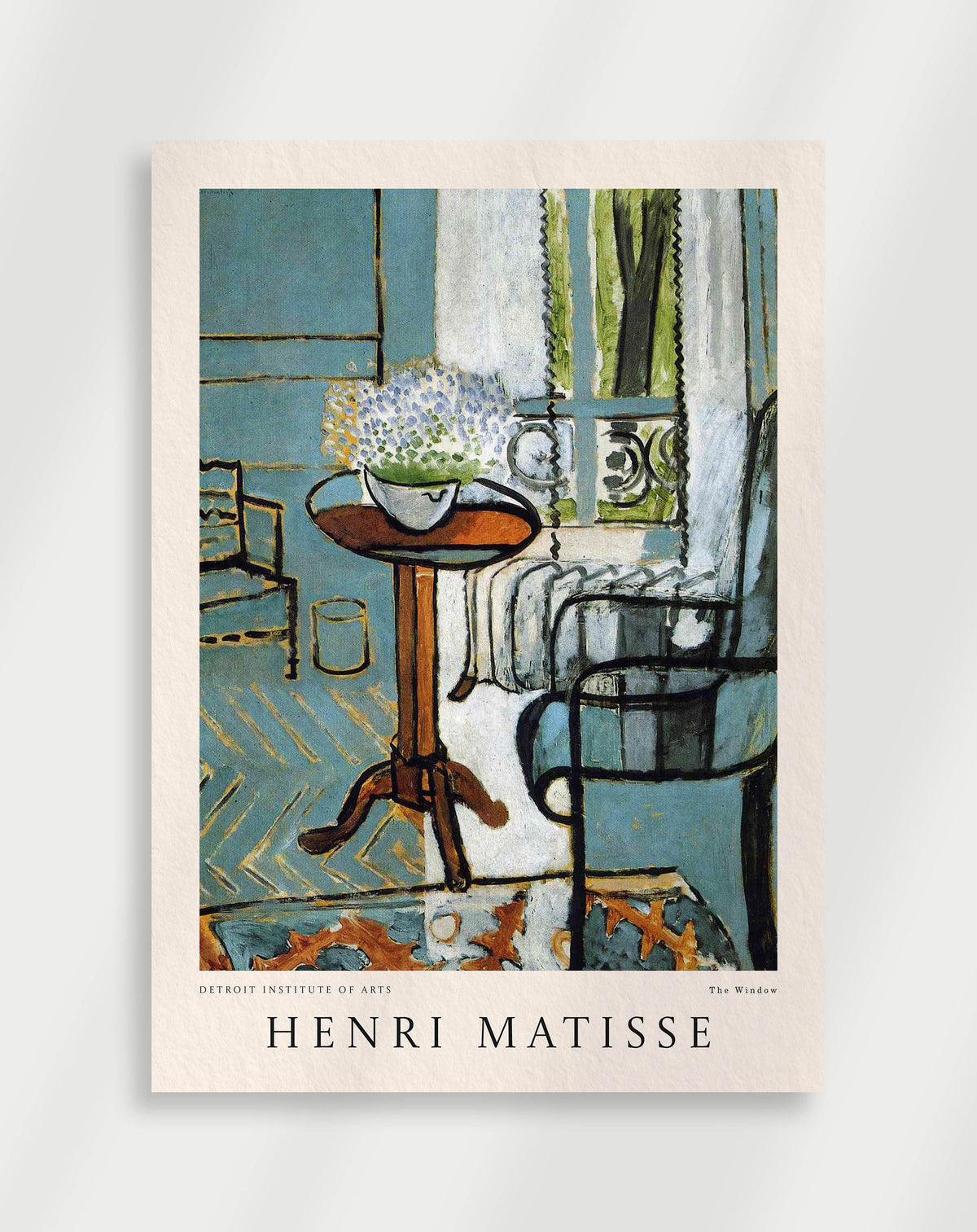 Interior window scene with soft colors in a classic Matisse composition