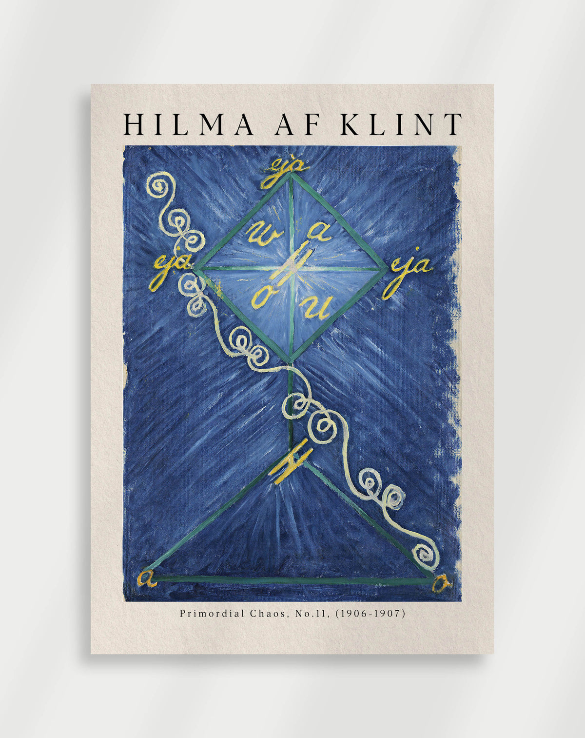 Abstract geometric painting with layered elements from Primordial Chaos No.11 by Hilma af Klint