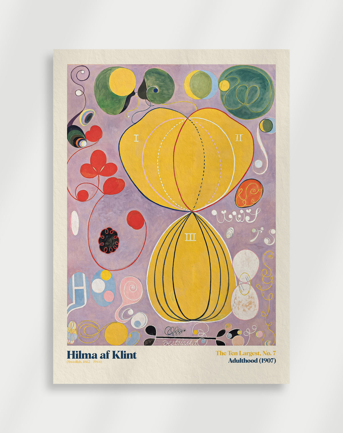 Colorful abstract composition with organic shapes from The Ten Largest No.7 by Hilma af Klint