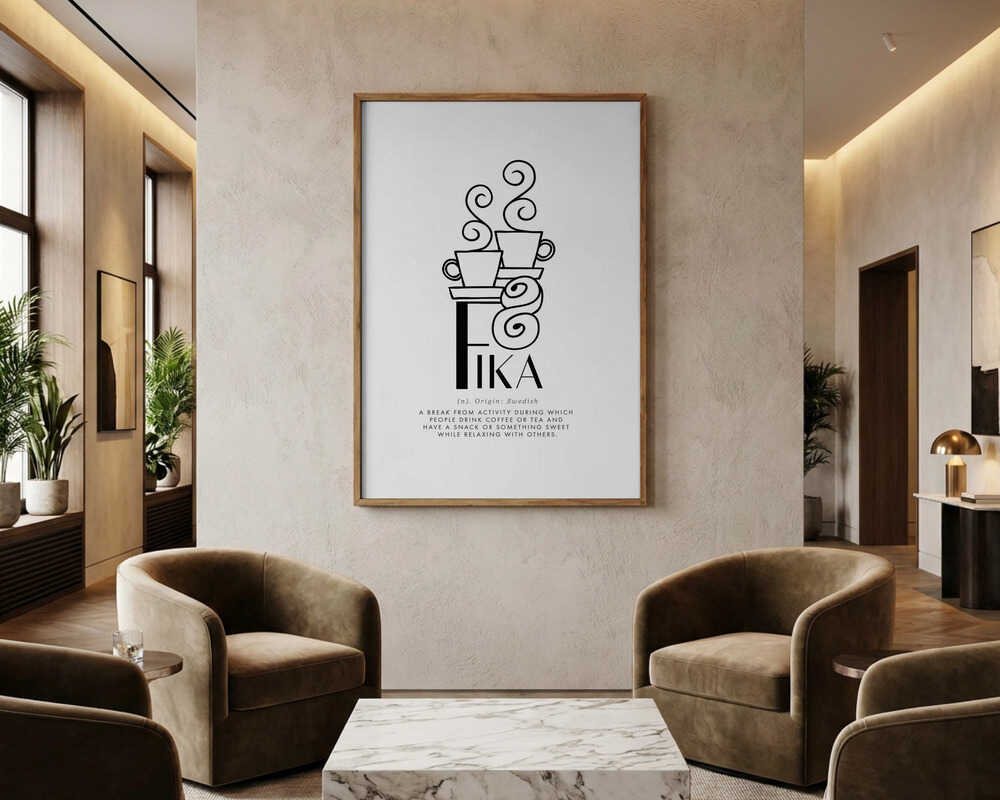 Schwedisches Fika-Kaffeepausen-Poster