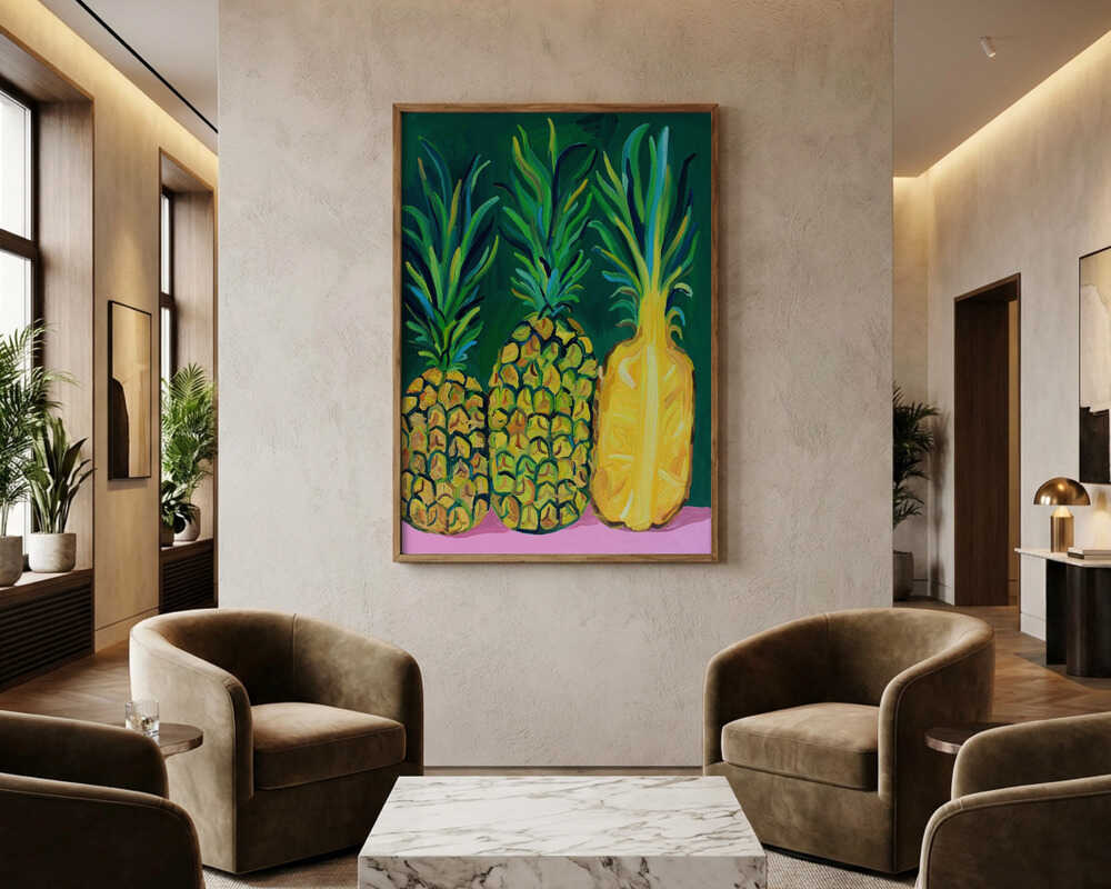 Vibrant Tropical Pineapples Poster