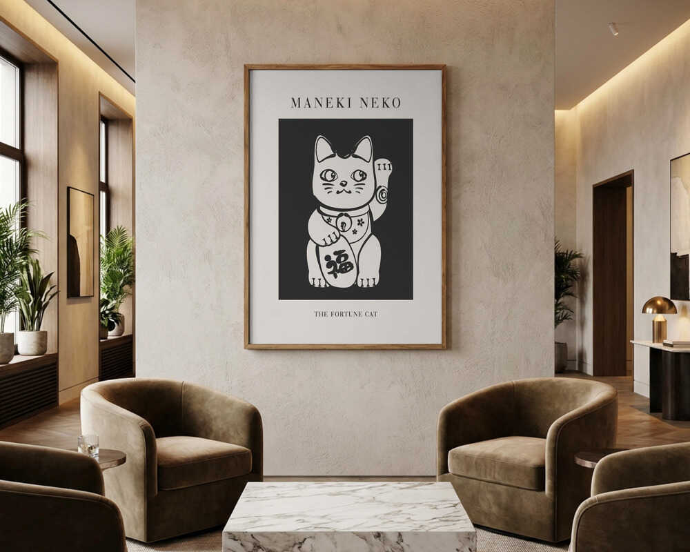 Maneki Neko Fortune Cat Poster