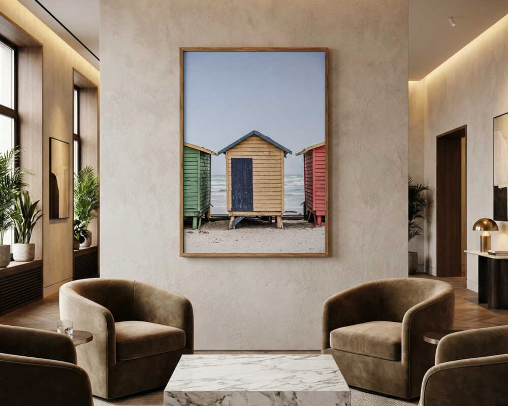Colorful Beach Huts Poster