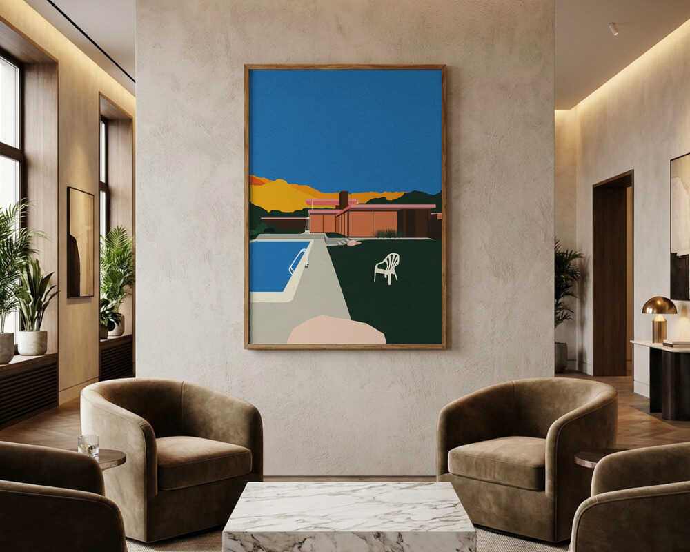 Poster „Kaufmann Desert House am Pool“
