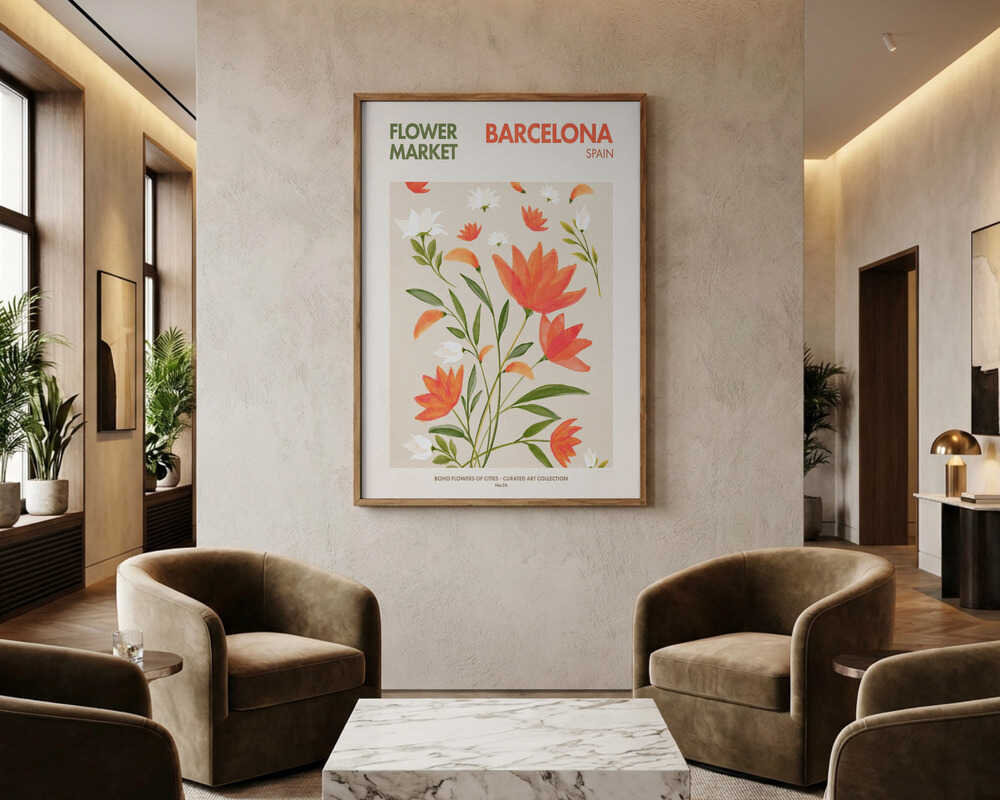 Barcelona Blooms Poster