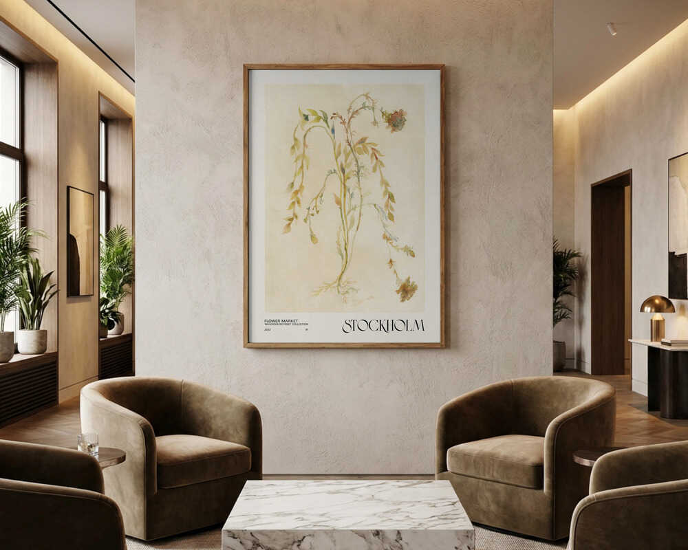 Watercolor print collection. Flower market - Stockholm Poster