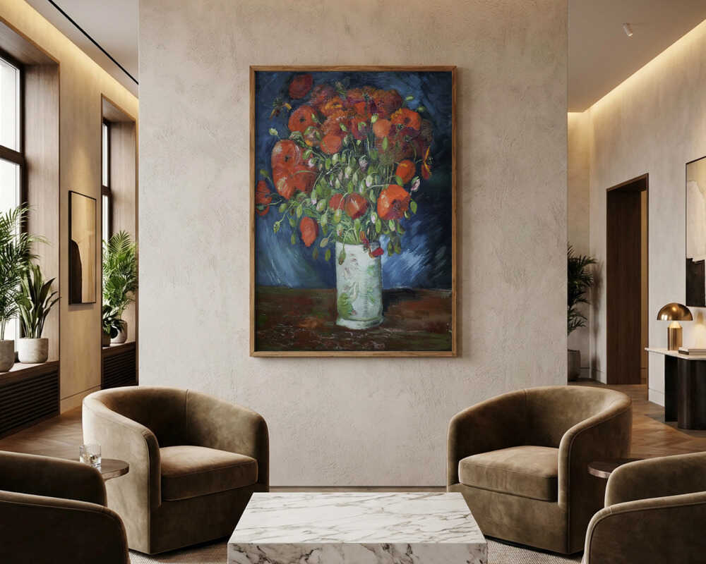 Vincent Van Gogh's Vase With Poppies (1886) Poster