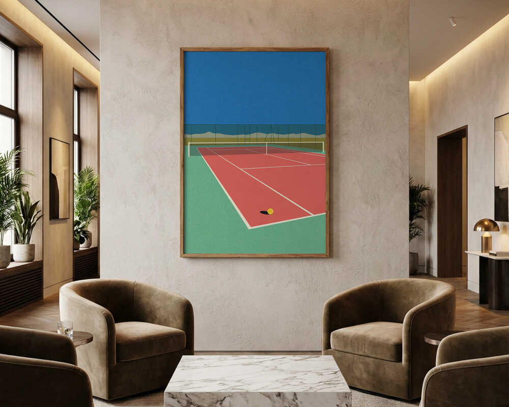 Tennis Court In the Desert Poster
