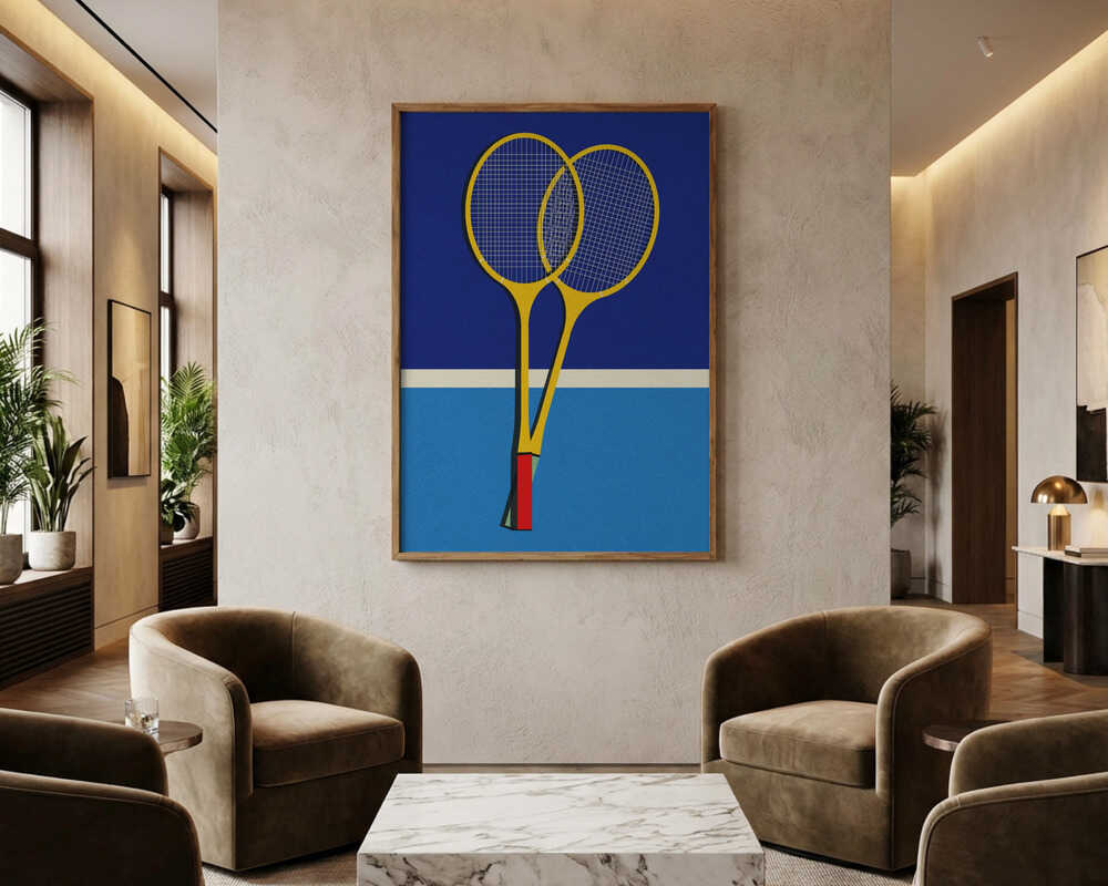 Poster „Badmintonschläger aus Holz“