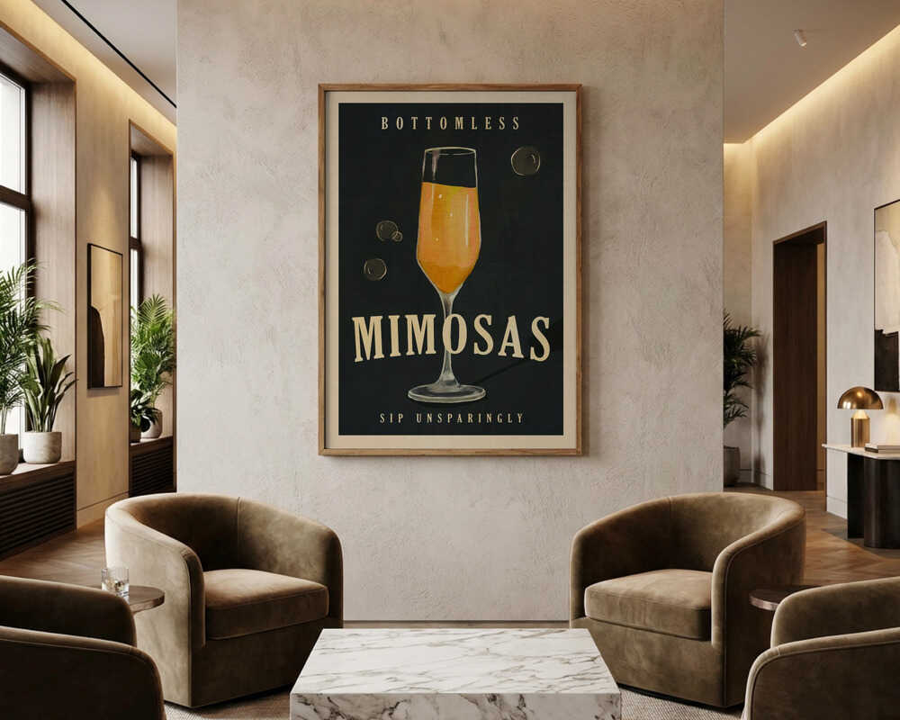 Poster „Unbegrenzte Mimosen – Art-déco-Cocktailbar-Kunst“