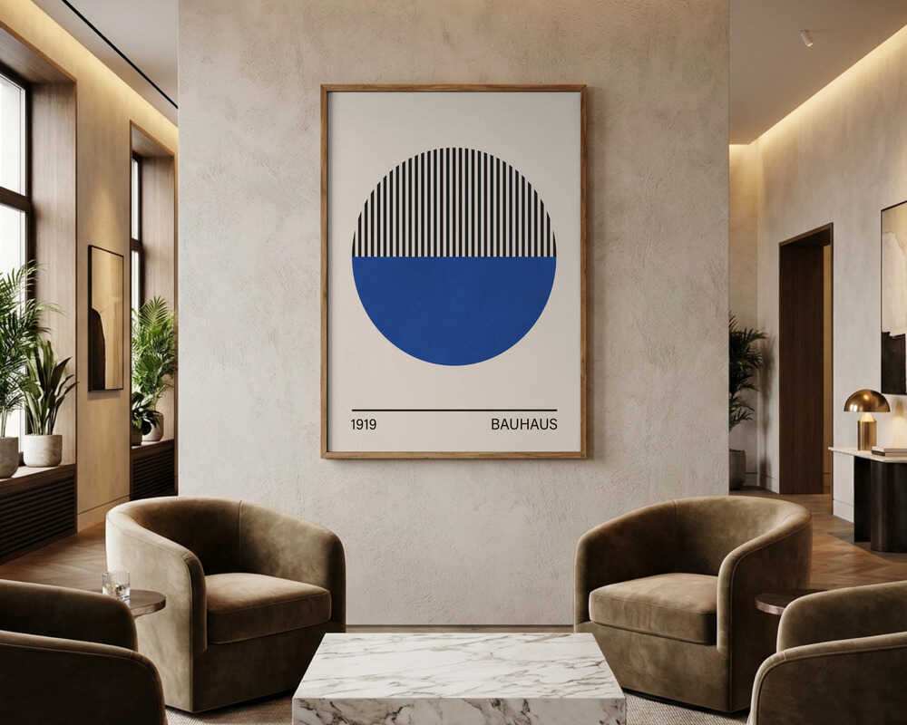 Geometric bauhaus 1919 Blue Circle Poster