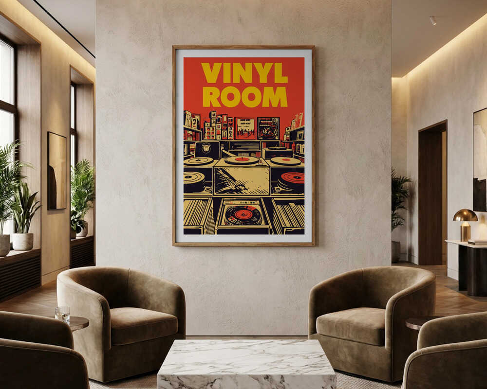 Retro-Schallplattenladen-Poster