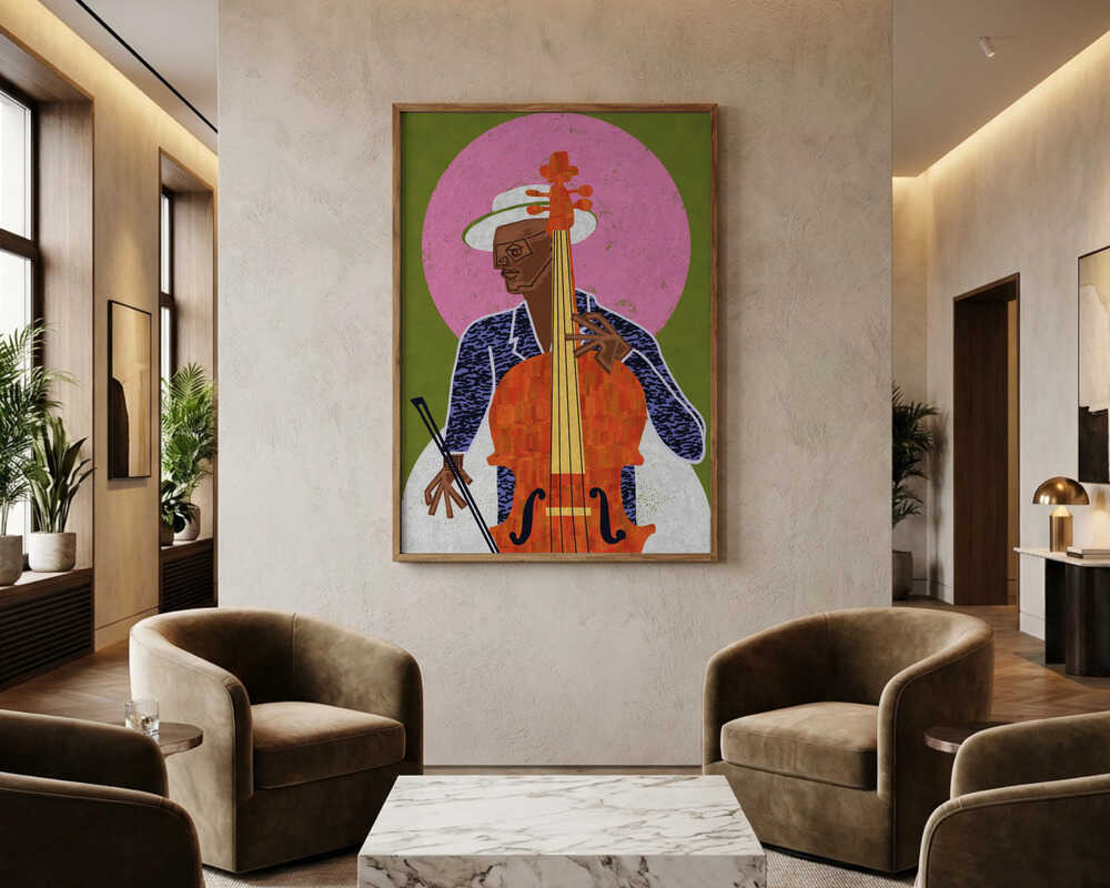 Jazz Cello Player Poster