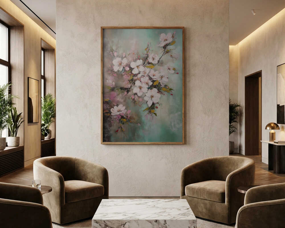 Poster mit zarten Frühlingsblüten