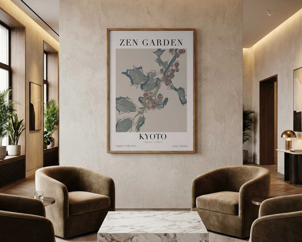 Zen Garden Kyoto Holly Poster