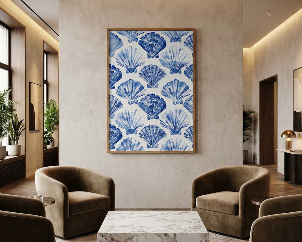 Poster „Harmonie der blauen Muschel“