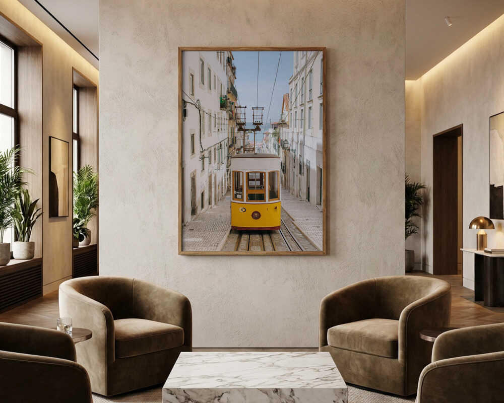 Iconic Lisbon Street Tram Poster