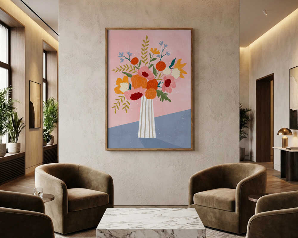 Moderne Blumenkomposition – Poster