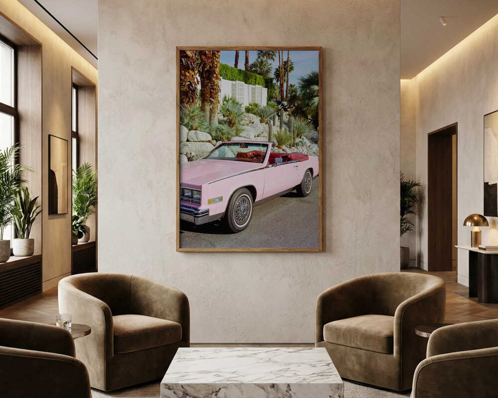 Iconic Pink Convertible Poster