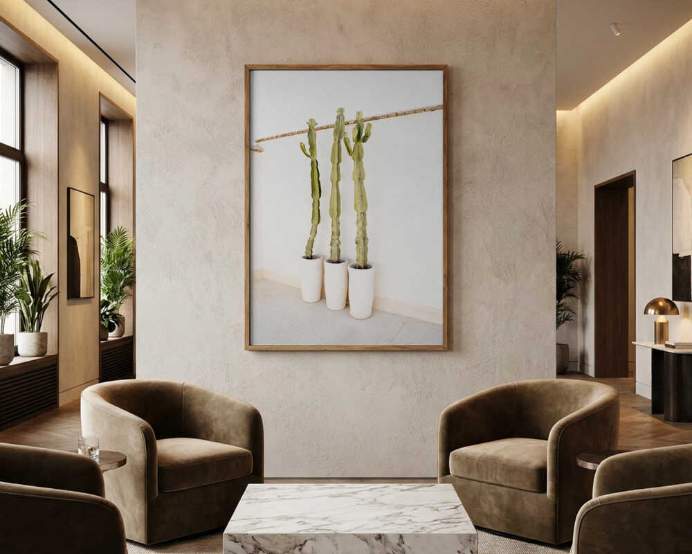 Cacti On White Poster
