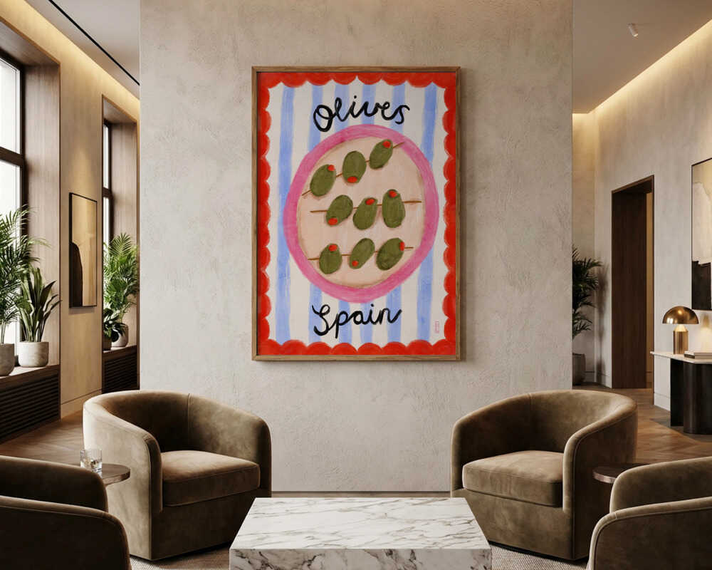 Teller mit spanischen Oliven – Poster