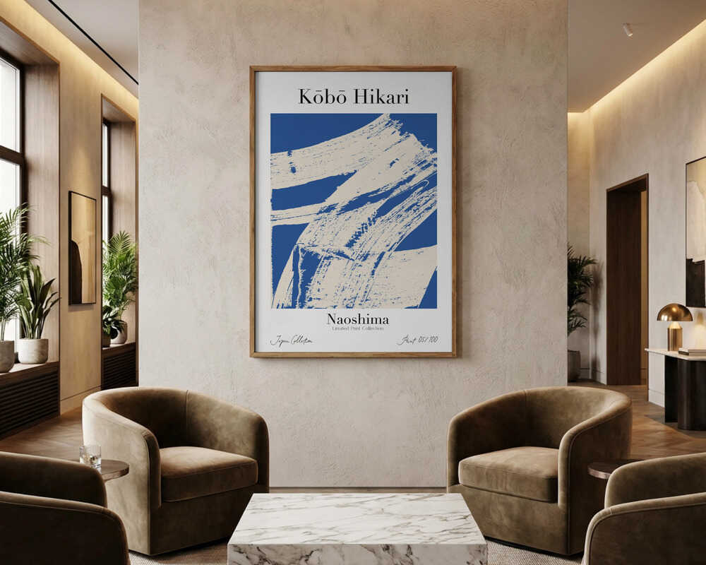 Kōbō Hikari Naoshima Blue Poster