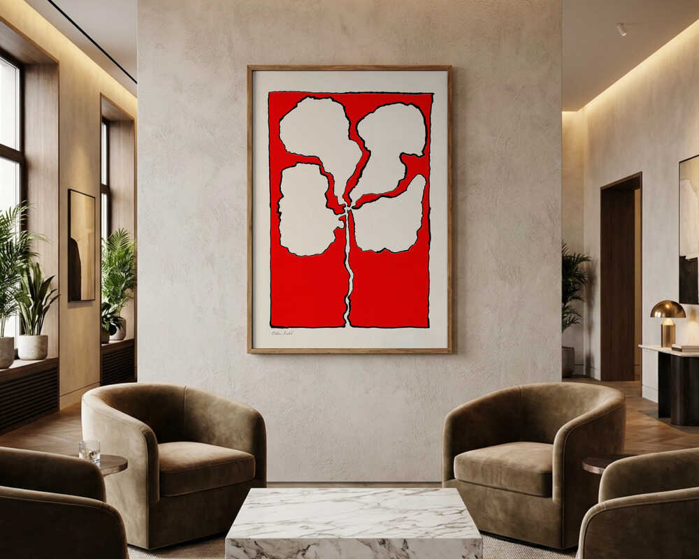 Poster mit roter Blume