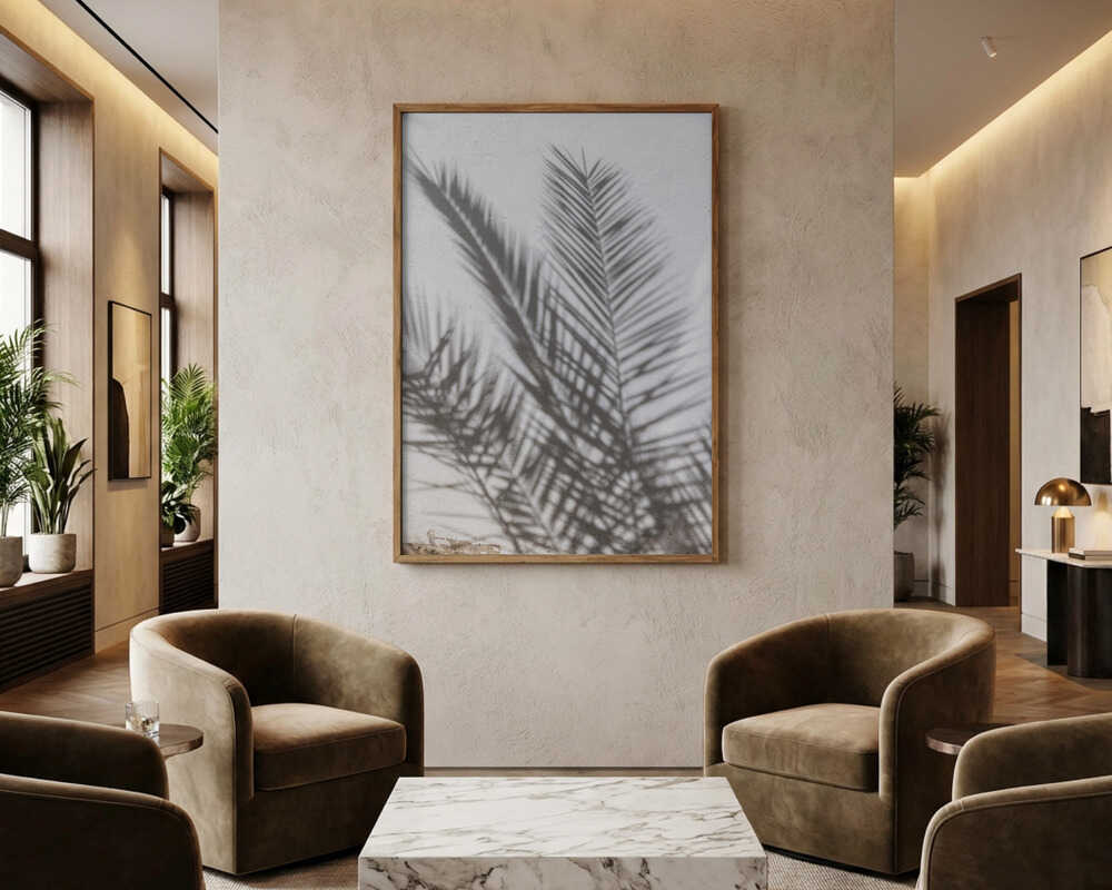 Sunlit Palm Shadows Poster